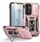 Doeshine for Samsung Galaxy S25/S24 Case with 2 Pack Screen Protector, 360° Rotate Ring Stand, Slide Camera Cover, Heavy Duty Shockproof Protection Hard Case for Samsung Galaxy S25/S24 (Rose Gold)