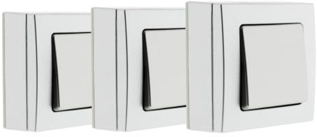Zenitech Lot de 3 interrupteurs en saillie Bel Vue - Argent