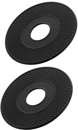 Cabilock 2pcs Iron Kettle Heat Pad Coaster Cast Iron Teapot Holder Heat Absorbing Trivets Stylish Tea Accessory