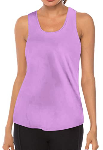 Débardeur de yoga pour femme - Dos nu - Sans manches - Respirant - Haut de sport - Été - Ample - Fonctionnel - Course à pied - Fitness - Gym - Entraînement - Course à pied - Vêtement de sport, Rose