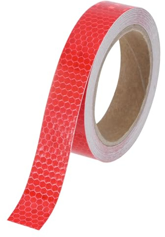M METERXITY Ruban Réfléchissant 2.5cm x 10m Rouge Ruban Autoadhésif | Shining Star, Impermeable Haute Visibilité, pour Trailers Camions Vêtements Panneaux D'avertissement Extérieurs