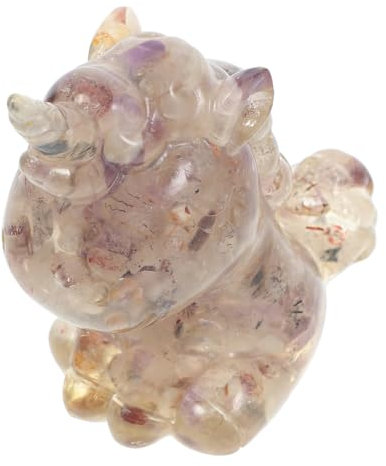 VALICLUD Kristall Einhorn Figurine Einzigartiges Haustier Ornament aus Natürlichem Kristall Lavendel Amethyst Kreative Dekoration für Wohnzimmer und Garten Perfektes zur Einweihung