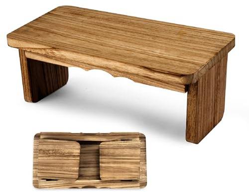 Elfzone Meditation Bench Kneeling Stool Foldable Wooden Prayer Seat | foldable wooden meditation bench, kneeling prayer stool, ergonomic angled seat, lightweight portable, yoga mindfulness
