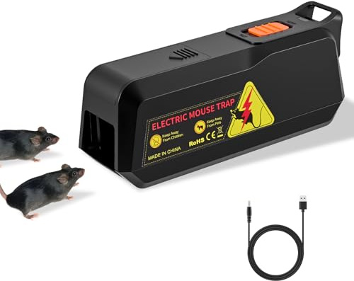 Strixorn Piège à Souris Électrique, Tueur de Rats/Souris Haute Tension, Réutilisable & Facile à Nettoyer - pour Maison, Jardin, Grenier