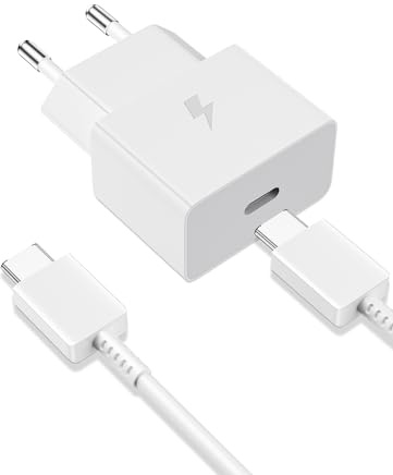 25W USB C Ladegerät mit 1M Ladekabel für Samsung Galaxy S26 A17 A16 A57 A37 | USB C Netzteil Fast Charger Stecker Schnelladegerät Kabel für Samsung A56 A36 A26 A55 A35 S25 Edge S24 S23 S22 Tab A11+ S10