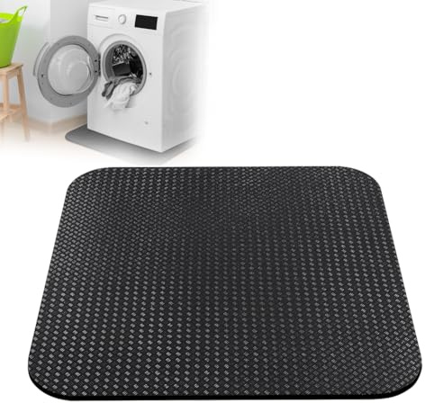 Beidseitig rutschfest Antivibrationsmatte Waschmaschine, 60 x 60 cm Waschmaschinenunterlage, Leichtgewichtig Wasserdicht Bodenschutzmatte, rutschfeste Gummimatte für Kühlschrank und Trockner