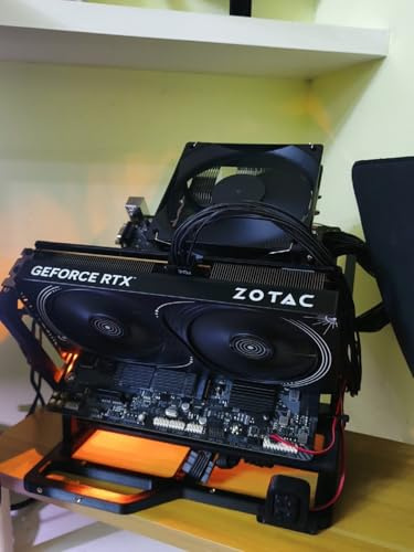 3D Printed Open Air PC Test Bench - Modular Open Frame Case for ATX, Micro-ATX, Mini-ITX Motherboards, DIY Computer Build & Hardware Testing (Black)