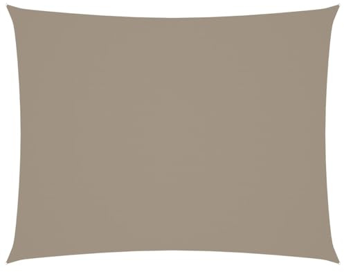 HOMELEN Tenda da sole in tessuto Oxford, rettangolare, 6 x 8 m, colore tortora, tenda da sole per giardino, terrazza, pergolato e balcone, protezione UV al 90%, kit di montaggio, impermeabile UV50+