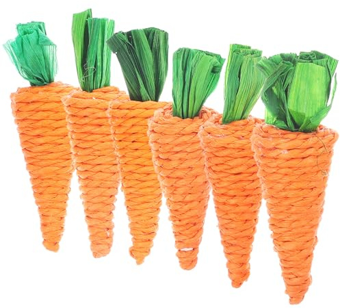 Kichvoe Lot de 6 Jouets à Mâcher pour Hamster et Lapin, Jouet Molaire en Paille Tissée, Moyen 10cm, Soin Dentaire Naturel, Accessoires pour Petits Animaux, pour Hamster et Lapin Nain