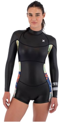 Hurley 2026 Damen Air 2 mm Reißverschluss hinten Shorty Springsuit – Schwarz