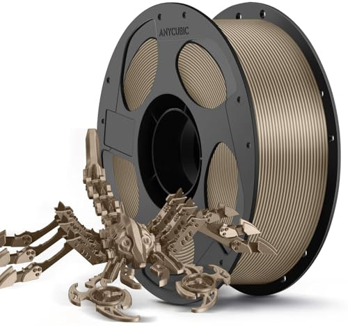 ANYCUBIC Metall PLA Filament, Metallische Textur, 1KG Metall Champagner | Minimale Schichtlinien, Glatte Modelloberfläche, 3D Drucker Filament 1,75mm