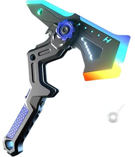2-in-1 Deformable Mechanical Sword Axe, Interstellar Spark Battle Blade with LED Light-up Blades & Spray Mist Sound Effects, Transformable Light Up Axe Sword Toy Creative Cosplay Prop for Boys (Blue)