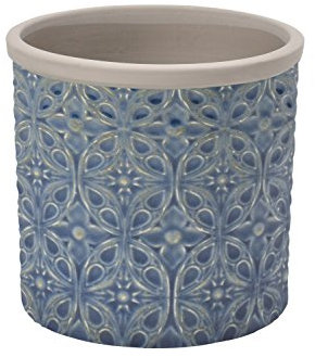 Burgon & Ball Pot de fleurs d'intérieur en céramique Porto - Bleu foncé - Taille S bleu