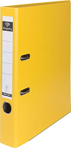 Pergamy 900862 Ordner mit Kunststoffbezug A4 5cm Kantenschutz gelb