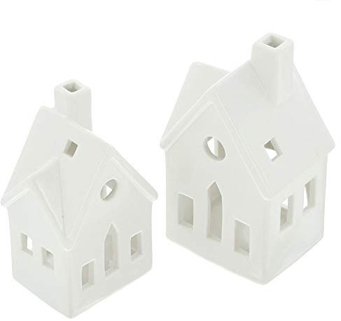 FRANK FLECHTWAREN Teelichthalter Winterhaus, im 2er Set, Windlicht. Deko. Geschenk zum Einzug, Stilvolles Design