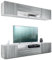 Vladon Wohnwand Mogan, Weiß matt/Avola-Anthrazit - Moderne Anbauwand bestehend aus 2 TV-Boards (181 x 147 x 35 cm)