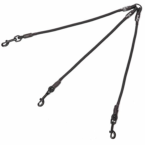 Bunty Triple 3 Way Rope Dog Puppy Pet Lead Leash Splitter Coupler with Clip for Collar