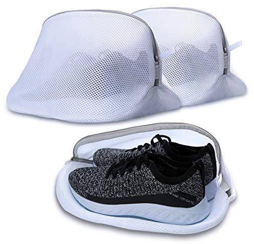 AJOXLE Wäschenetz für Schuhe/Sneaker, Schuh-Wäschebeutel Schuhtasche mit Reißverschluss für Waschmaschine Schuhnetz Schuhbeutel, Wäschesack Schutz Wäschenetze für Aufbewahrung und die Reise 3 Stück