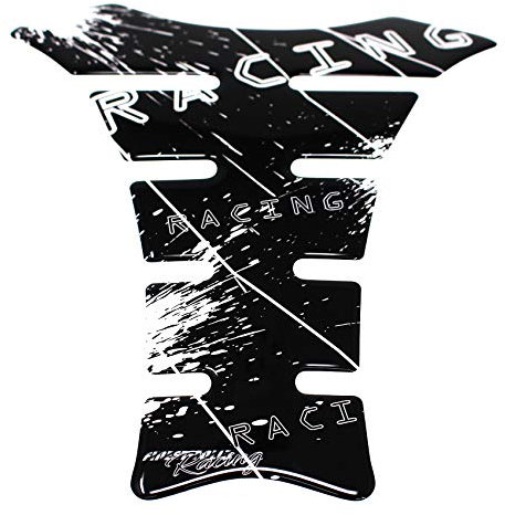 Gel Neon Tankpad Motorrad 3D Glanz Universal Tankaufkleber Tankschutz Lackschutz Aufkleber Pad MR004 (Weiß)