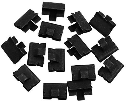 sourcing map 15Pcs Clips De Tornillo Metálico Negro Sujeción Parachoques Guardabarros Tapizado De Coche