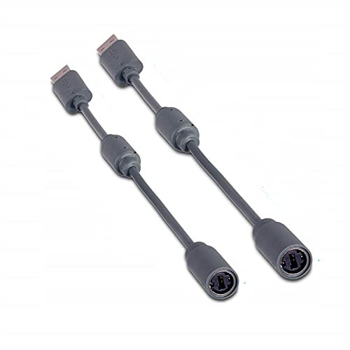 XUKEKOY Lot de 2 câbles USB de rechange pour manette Xbox 360 Gris foncé