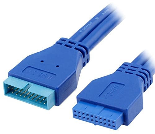 Aukson D57 USB 3.0 - Cavo di prolunga interno 19 poli, connettore maschio a femmina, 50 cm, adattatore ad alta velocità per case PC