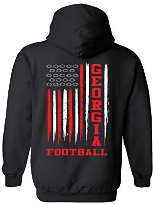 Trenz Shirt Company Georgia Fußball-Flagge, Unisex-Kapuzenpullover, schwarz, groß, Schwarz, Large
