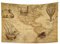 YONGFOTO 100x70cm Vintage Map Tapisserie, Industrielles Zeitalter Nautische Geografische Kunst Wandbehang für Raumdeko Alte Jahrhundert Abenteuer Historische Decke für Schlafzimmer Büro Wohnheim