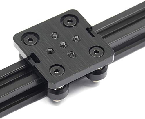 Zeberoxyz Kleines V-Rad mit Platte für 2020V-Slot Aluminium Profil 3D Drucker Zubehör Teile Set für CNC Kossel Schwarzes Rad (Kleine Riemenscheiben Räder)
