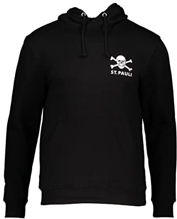 FC St. Pauli Totenkopf II Kapuzenpullover Herren schwarz/weiß, L