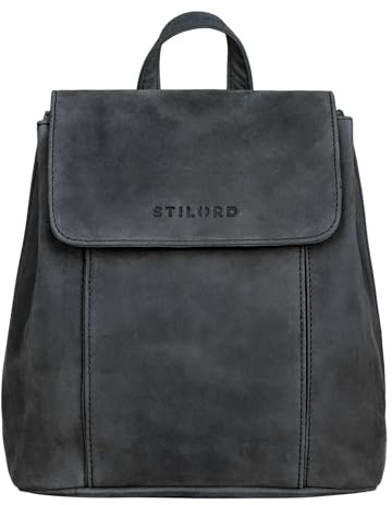 STILORD Fiona Daypack Rucksack Damen Leder Klein für City Shopping Freizeit iPad 9.7 Zoll Vintage Rucksackhandtasche aus Echtem Leder Farbe:Sepia - braun
