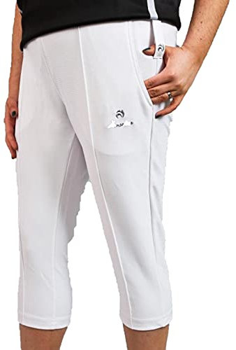 Henselite Womens Lawn Bowling Cropped Trousers-Color White-Waist XL, 21 inch LegLength