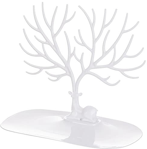 Jewelry deer Stand, Antler Decoration Jewelry Tree, for Necklaces, Bracelets, Rings, Earrings, White
