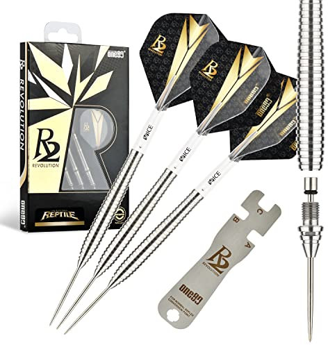 ONE80 90% Wolfram Stahl Dartpfeile Sets Chamäleon, Night Hunter Professional Darts Set (R2-Reptile 24g)