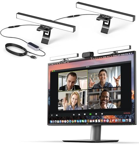 HumanCentric Videokonferenzbeleuchtung – Webcam-Licht für Streaming, LED-Monitor- und Laptop-Licht für Videokonferenzen, Zoom-Beleuchtung für Computer, ersetzt Ringlicht für Zoom-Meetings, Doppel-Kit