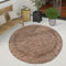 Paco Home Outdoor Teppich wetterfest & pflegeleicht Flachgewebe in Sisal-Optik mit Bordüre UV-beständig Modern für Balkon, Terrasse, Garten, Wohnzimmer, Grösse:120 cm Rund, Farbe:Braun