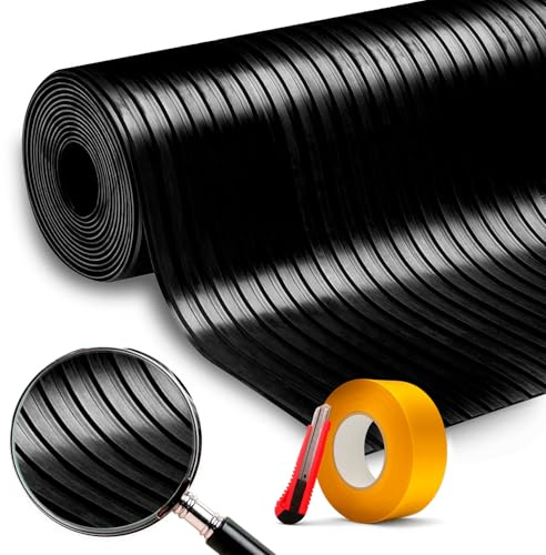 Gummimatten außenbereich | bodenschutzmatte Pool 1 m breit x 2 m lang | Gummirolle | gummibodenbelag | Gummimatte Auto | Gummi Teppich | bodenbelag Garage | Gym Matte | schutzmatte Boden | schwarzer