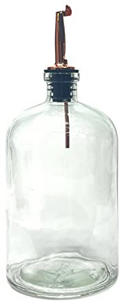 Blush Apothecary 25-ounce Apothecary Clear Glass Bottle with Rose Gold Pour Spout | Oils, Vinegars, Coffee Syrups, Mouthwash | Bottles for Kitchen, Bath and Tabletop