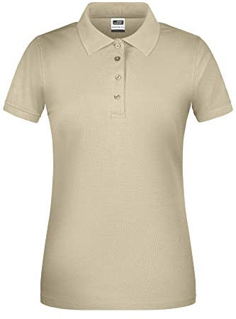 James & Nicholson Damen BIO Workwear Polo - Leicht tailliertes Poloshirt für Beruf & Freizeit | Farbe: stone | Grösse: 4XL