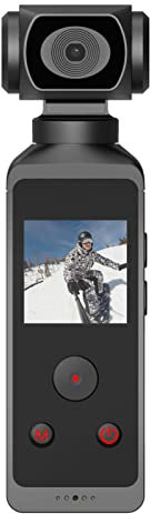 Videocamera Tascabile 4K, Videocamera WiFi, Schermo da 1,3, Foto da 16 MP, Ruotabile di 270°, Supporto per Microfono Esterno, Fotocamera Indossabile per Vlog