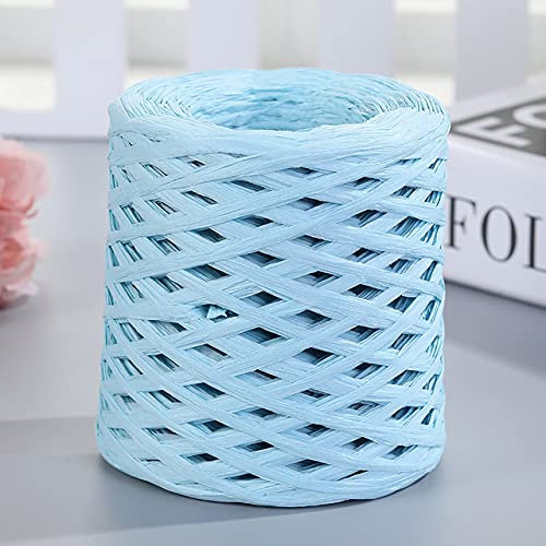 DUDSME Hilo de Paja de Rafia Natural de 200m para Ganchillo Tejido a Mano Hilo de Papel de Paja de Rafia DIY Hecho a Mano Verano Sombrero de Paja Bolsa de Playa