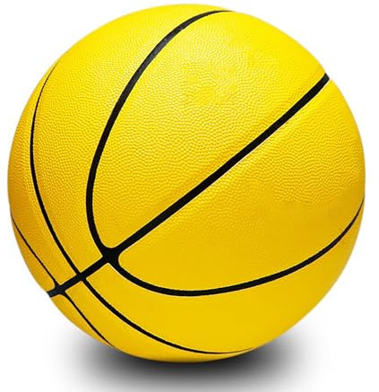 MINDCOLLISION 5/6/7 Lächeln Basketball, PU weiches Leder Basketball, gutes Dribbling und Schießen, Geburtstag, geeignet für drinnen und draußen Spielen,Gelb,No. 5