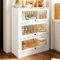 JSDMBD Alacena De Cocina, Mueble Auxiliar De Cocina con 2/3/4/5 Niveles, Armario Cocina, Mueble Aparador Comedor，Mueble Almacenaje con Puertas de Vidrio, Blanco 80 * 30 * 101cm White