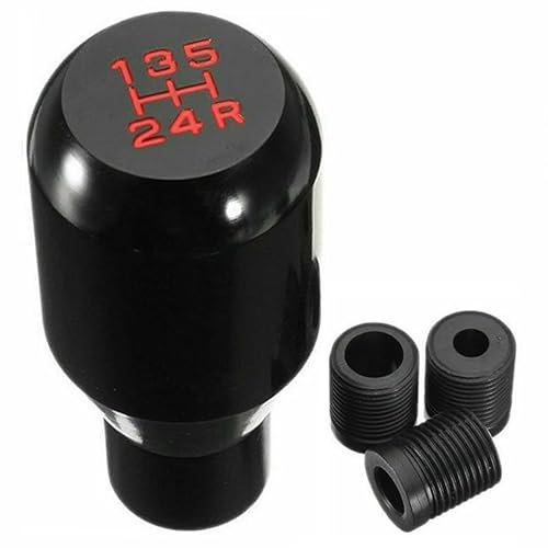 Juttzzei Pomos de palanca de cambios de coche, palanca de cambios universal de 5 velocidades, perilla de palanca de cambios manual de coche, cubierta de palanca de cambios de metal cromado con 3