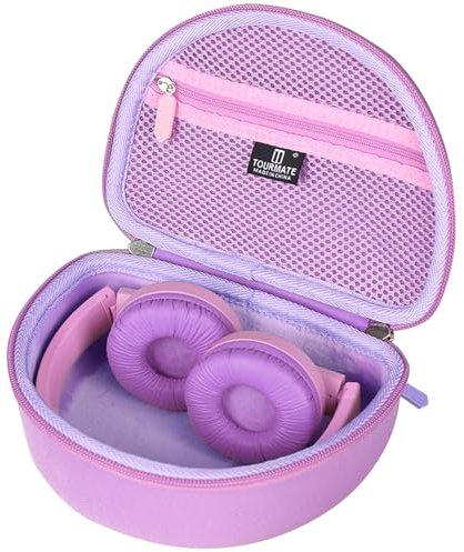 Tourmate Hard Travel Case for Kids Wireless On-Ear Headphones, Protective Carrying Storage Bag (Purple, Case Only)