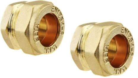 hep® 15mm Brass Compression End Cap Stop End WRAS Approved (Pack of 2)