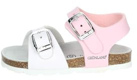 GRÜNLAND Junior Sandalo in Materiale Riciclato | Aria SB0027 Bianco-Rosa 24