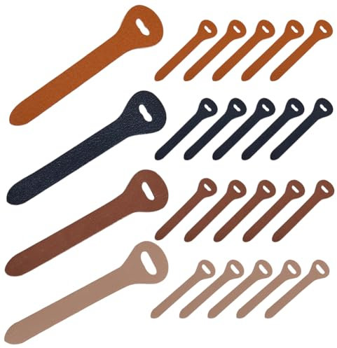 GORGECRAFT 24Stk 4 Farben Leder-Reißverschlussgriffe Leder-Reißverschlussschieber Rindsleder-Reißverschlusskopf Für Taschen Koffer Gemischte Farben Rucksäcke Jacken Geldbörsen Gepäck Taschen Vintage