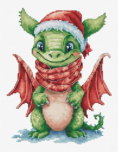 Luca-S Kreuzstich Stickpackung Der glückliche Drache Zählmuster, Multifarbig