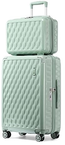 Sea choice Handgepäck Koffer Set 2 Teilig Hartschalen Trolley mit Kosmetiktasche Eckenschutz ABS+PC Hartschalen Reisekoffer 4 Zwillingsrollen TSA Schloss 20” (55cm-37L)